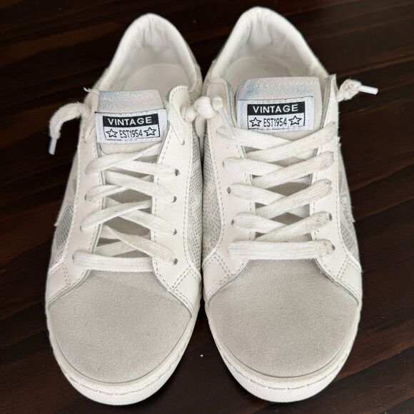 Vintage Havana Carla Silver Snake Sneakers Woman's 8 Reptile Grey Silver Print - Picture 2 of 11